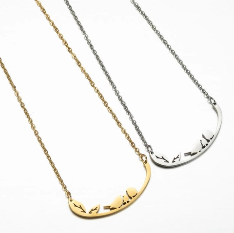 Collana Pendente Acciaio Inossidabile Cavo Animale Uccello Gatto Orso Leone Motivo Catena Clavicola Gioielli Minimalisti Donne