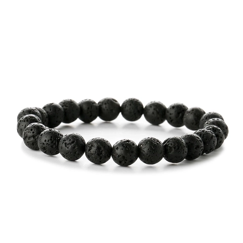 Bracelet En Perles De Pierre Naturelle Rondes Élastique Fait Main Bijoux Minimalistes Pour Hommes Femmes
