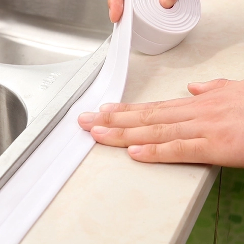 Bande D'étanchéité Imperméable Pour Cuisine Et Salle De Bain Ruban De Calfeutrage Auto-adhésif Anti-moisissure PVC Évier Coin Mur