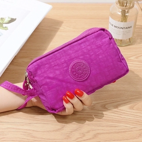 Nylon Meerlaagse Rits Clutch Portemonnee Waterdichte Handheld Telefoontas Grote Capaciteit Polsbandje Voor Dames Heren Casual Sport