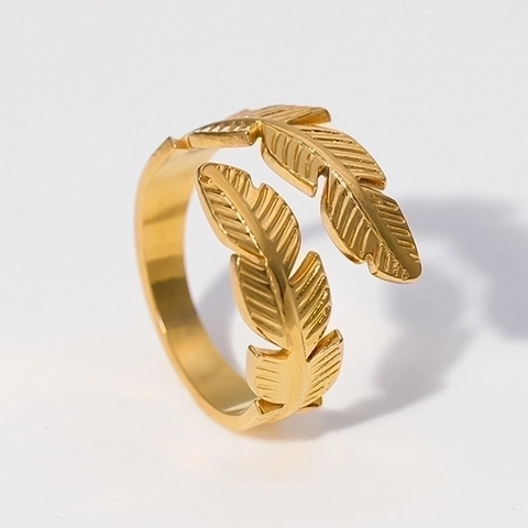 Minimalistisch Edelstahl Feder Verstellbar Offener Ring Für Damen Personalisiert Gold Silber Überzogen Finger Schmuck Geschenk