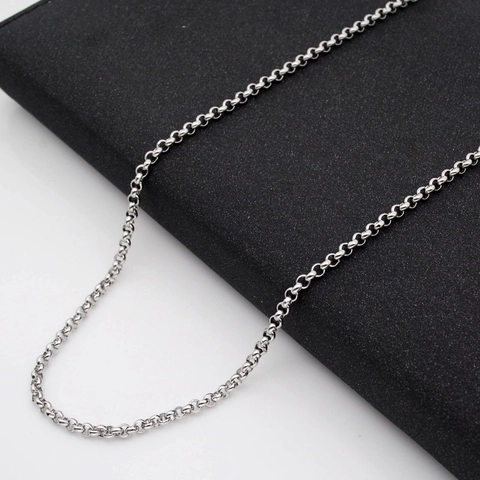 Polierte Edelstahl Rollo-Kette Halskette Für Damen Herren Unisex Basis O-Kette Schmuckherstellung DIY Zubehör