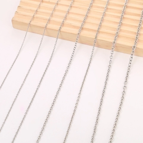 Roestvrijstalen O-Ketting Halsketting Met Kreeftensluiting DIY Sieraden Accessoire Heren Dames Minimalistische Stijl Zilver