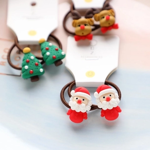Elastici Per Capelli Natalizi Per Bambini Ragazze Babbo Natale Albero Di Natale Renna Ciondoli In Resina Fasce Elastiche Decorazione Festiva