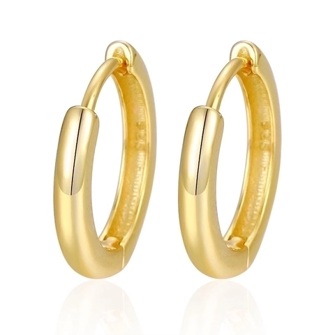 Orecchini A Cerchio Minimalisti Argento Sterling 925 Placcato Oro 18K Gioielli Cerchio Geometrico Tondo Donna