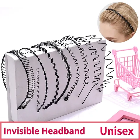 Golfvorm Metalen Haarband Unisex Haarring Antislip Spiraalveer Tanden Styling Tool Voor Gezichtswassen Dagelijks