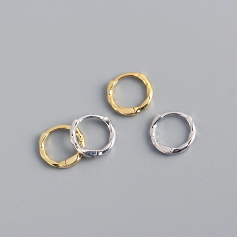 Twisted Rope Hoop Earrings 925 Sterling Silver Minimalist Geometric High Polish Huggie Line Jewelry For Women