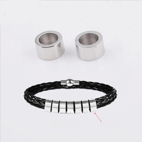 Cuentas Espaciadoras De Acero Inoxidable Agujero Grande Pulido Cilíndrico Accesorios Para Hacer Joyas Componentes De Pulsera
