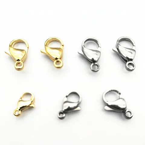 Stainless Steel Lobster Claw Clasps For DIY Jewelry Making Connector Findings Necklace Bracelet