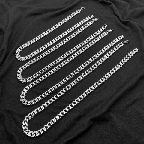 Kubanische Gliederkette Halskette Titanstahl Hip Hop Streetwear Minimalistischer Schmuck Für Herren Damen