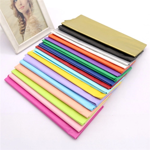 Papel De Satén Colorido Para Envolver Regalos Manualidades DIY Embalaje De Flores Suave Liso Papel Artesanal Multiusos