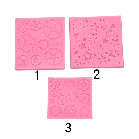 Stampo In Silicone Ingranaggi Steampunk E Stelle Per Decorazione Torte Fondente DIY Artigianato Cioccolato Resina Epossidica