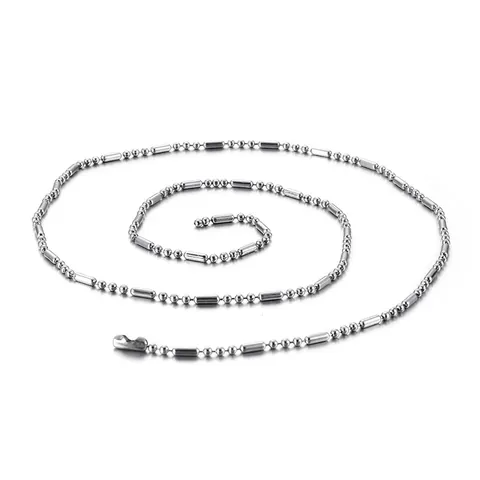 Edelstahl Bambus Gliederkette Halskette Minimalist Poliert Geometrischer Schmuck Für Herren Damen Cool Style