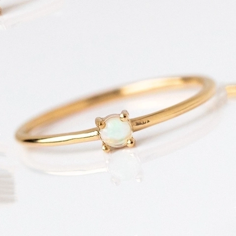 Minimalist 18K Gold Plated White Copper Ring Elegant Slim Forest Style Dainty Artificial Pearl Jewelry For Women