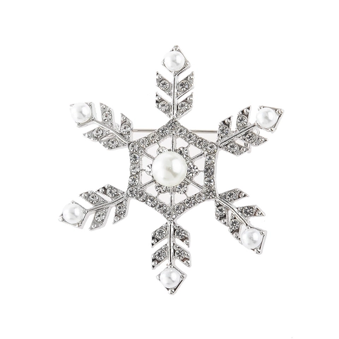 Broche Flocon de Neige Alliage Strass Perle Artificielle Classique Épingle à Cheveux Cœur Boucles d'Oreilles Mauvais Œil Bijoux