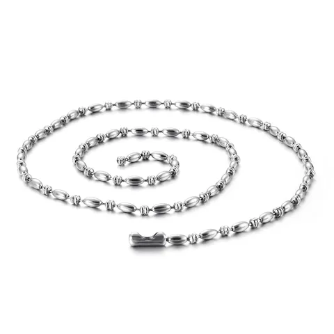 Edelstahl Kugelkette Halskette Polierte Rundperlen Gliederkette Minimalistischer Hip Hop Schmuck Für Herren Damen