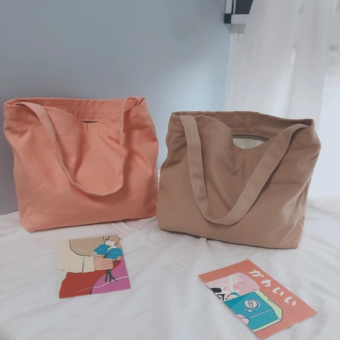 Minimalist Canvas Underarm Bag Solid Color Large Capacity Tote Shoulder Handbag With Zipper For Women Daily Use