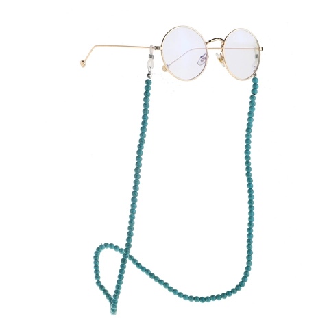 Turquoise Beaded Glasses Chain Fashion Eyewear Strap Anti Slip Neck Cord Holder Handmade Metal Accessories For Women