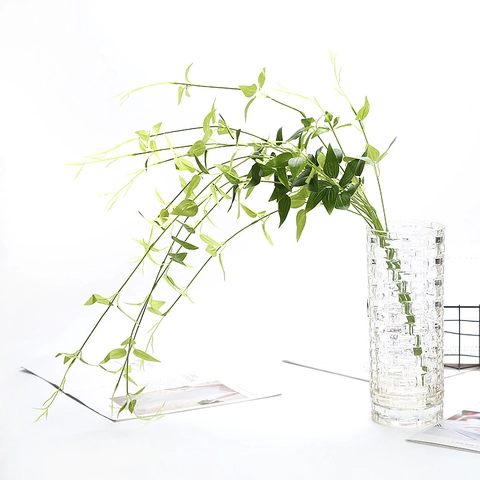 Artificial Clematis Vine Satin Cloth Plastic Long Hanging Greenery Wall Home Wedding Decoration Realistic Nordic Style