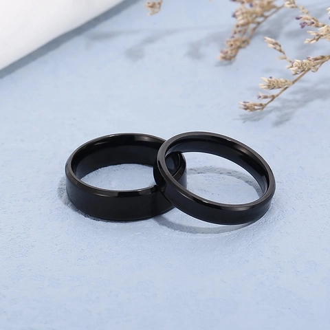 Bague Simple En Acier Inoxydable Polie Bord Biseauté Bijoux Minimalistes Pour Hommes Femmes Couples Cadeau Anniversaire