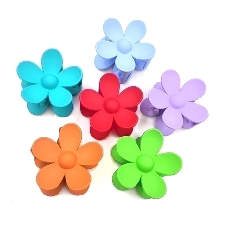 Flower Hair Claw Clip Large Acrylic Matte Finish Non-Slip Ponytail Holder Elegant Korean Style Accessories For Women