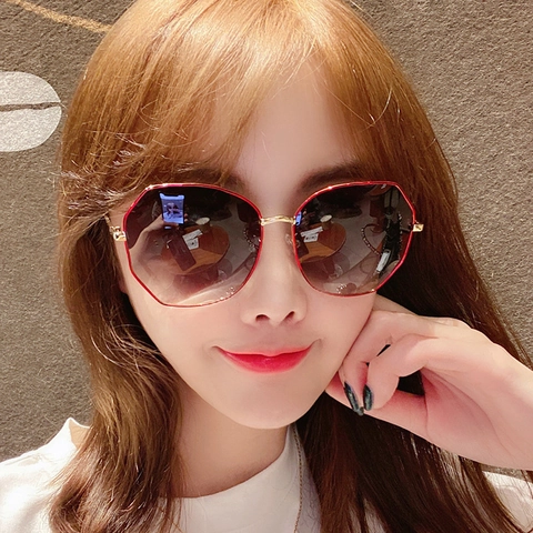 Gafas De Sol Poligonales Geométricas Montura Metálica UV400 Lentes Degradadas Moda Mujer Para Viajes Exterior Elegante