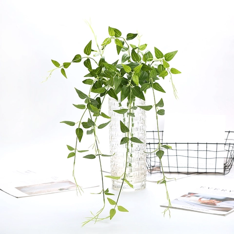 Artificial Clematis Vine Satin Cloth Plastic Long Hanging Greenery Wall Home Wedding Decoration Realistic Nordic Style