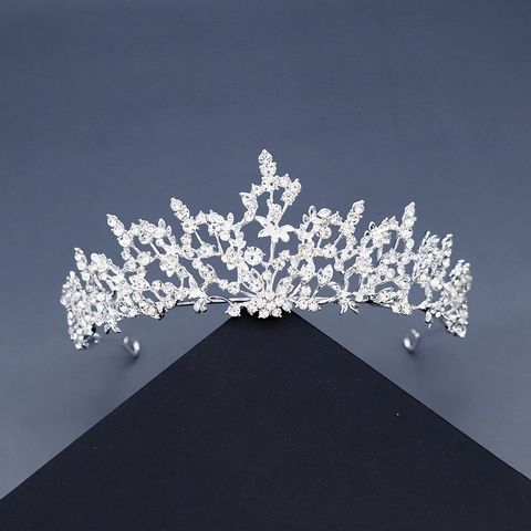 Corona Diadema Da Sposa Lega Strass Cristallo Foglia Di Foresta Vite Accessori Per Capelli Da Sposa Stile Coreano