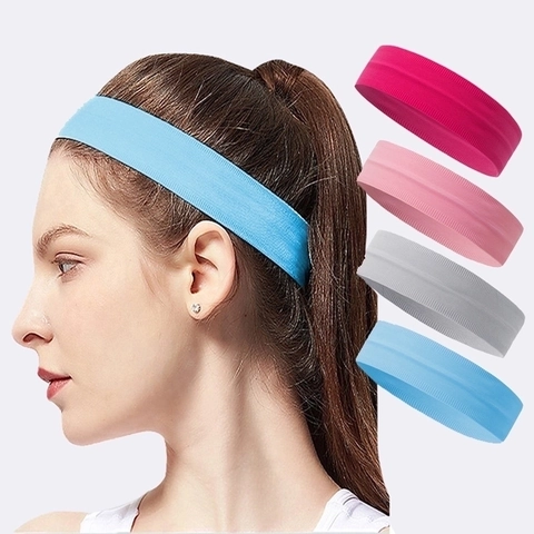 Sport Headband Sweatband Polyester Non Slip Silicone Strip For Yoga Running Fitness Gym Workout For Men Women