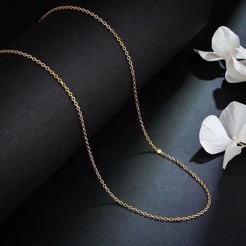 Minimalist Titanium Steel Necklace Chain For Women 18K Gold Plated O-Shaped Lip Box Chain High Quality Fashion Accessory Jewelry