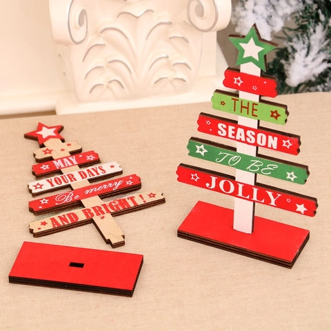 Albero Di Natale Decorazione Da Tavolo Legno Stella Segno Festivo Per Ufficio Casa Tavola Decorativo