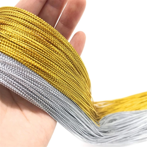 Metallic Cord Thread Gold Silver Glitter String For Gift Wrapping DIY Craft Jewelry Making Christmas Party Decoration