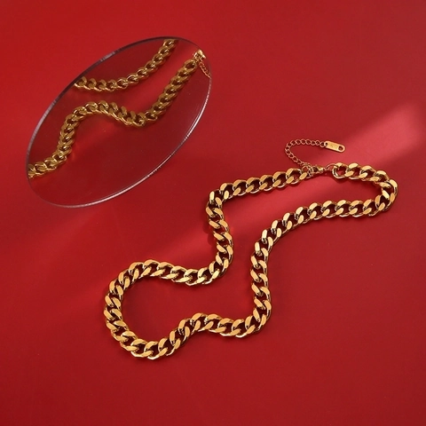 Collana a Catena a Maglia Cubana in Acciaio Inossidabile Hiphop Per Uomo Donna Placcata Oro Argento Gioielli di Moda Punk Urban