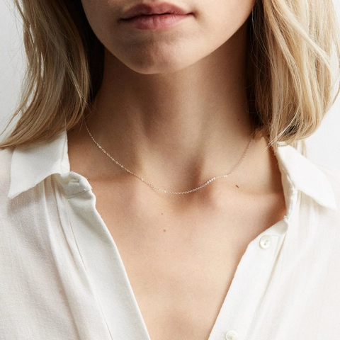 Minimalist Stainless Steel O-Chain Necklace For Women Men Gold Silver Rose Gold Plated Thin Link Choker Necklace Daily Jewelry