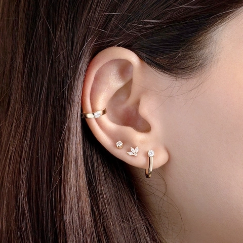 Orecchini a Cerchio a Forma di U in Rame Minimalisti Con Perno in Argento Sterling 925 Gioielli Geometrici Con Strass per Donna