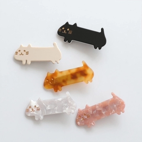Pinza De Pelo Gato Acetato Patrón Mármol Carey Horquilla Lateral Dulce Accesorios Para El Cabello Mujer Niña