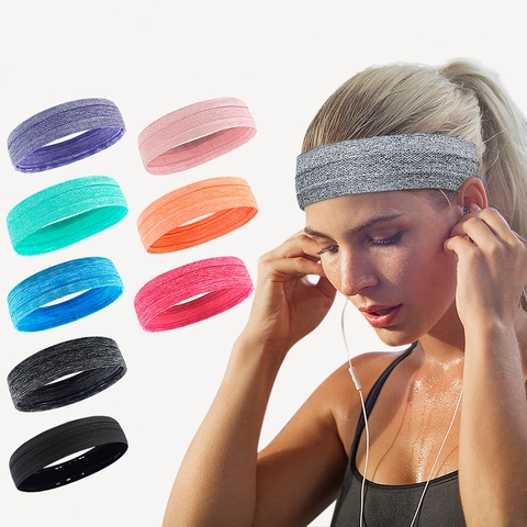 Sport Stirnband Elastisch Polyester Nylon Spandex Schweißableitend Rutschfest Silikonstreifen Laufen Yoga Fitness Haarband