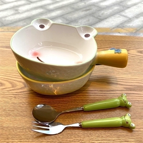 Posate Portatili Animali Cartoni Animati Cucchiaio Forchetta E Bacchette In Acciaio Inossidabile Con Custodia Per Bambini Viaggio