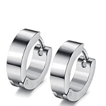 Minimalist Hoop Earrings Stainless Steel 18K Gold Plated Huggies Geometric Jewelry For Women Men Punk Style
