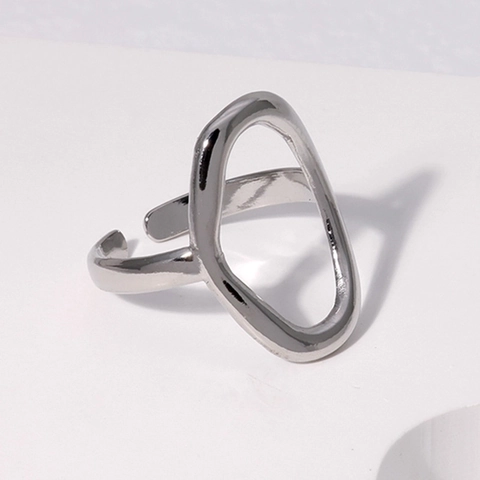 Anillo Geométrico Irregular Minimalista De Acero Inoxidable Ajustable Abierto Joyería De Dedo Para Mujer