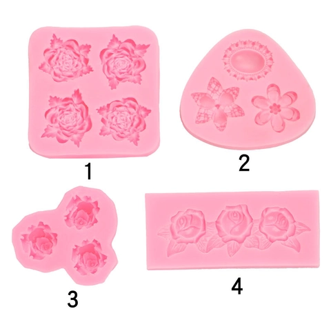 Stampo Silicone Fiore Forme Rose Per Decorazione Torte Fondant Cioccolato Gioielli Resina Fai Da Te Rosa Flessibile