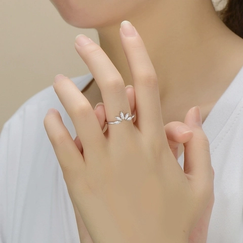Marquise Zirkon Kronenring 925 Sterlingsilber Stapelbarer Minimalistischer Eleganter Schmuck Für Frauen