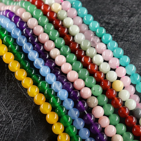 Pierres Naturelles Perles Rondes Quartzite Agate Colorées Polies Accessoires De Fabrication De Bijoux DIY Perles En Vrac