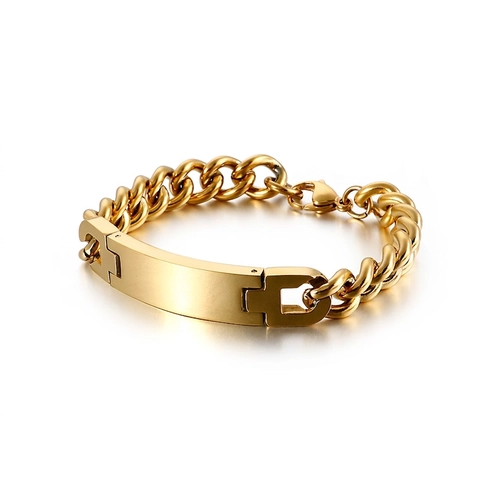 Bracciale ID Uomo In Acciaio Inossidabile Maglia Cubana Barra Vuota Gioielli Gotici Minimalisti Industriali Regalo