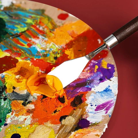 Oil Painting Palette Knife Scraper Stainless Steel With Wooden Handle Art Pigment Mixing Tool For Acrylic Canvas Painting