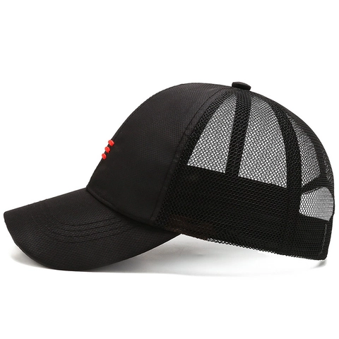 Mesh Baseballkappe Atmungsaktiv Sonnenschutz Trucker Hut Polyester Gebogene Krempe Verstellbar Lässiger Sport Hut