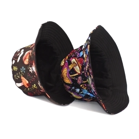 Sombrero De Pescador Con Estampado De Hongos Coloridos Poliéster Protección Solar Plegable Verano Para Mujeres Hombres