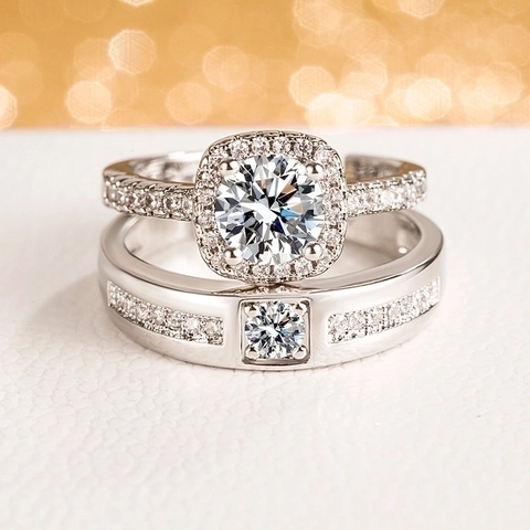 Prinzessin Quadrat Zirkon Verstellbarer Ring Kupfer Zacken Halo Hochzeit Verlobung Schmuck Mode Für Verliebte