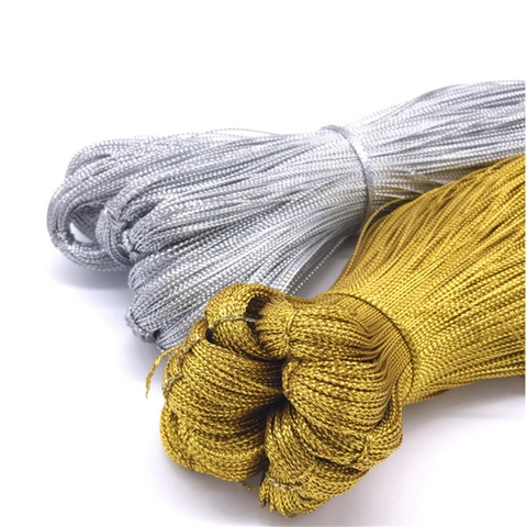 Metallic Cord Thread Gold Silver Glitter String For Gift Wrapping DIY Craft Jewelry Making Christmas Party Decoration