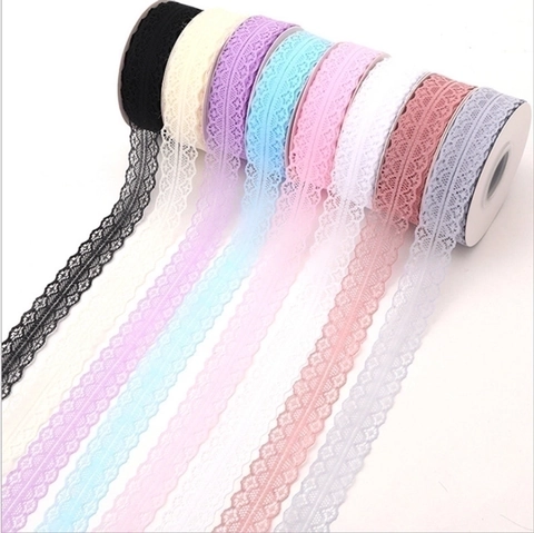 Lace Ribbon Roll Mesh Lace Trim For DIY Crafts Bouquet Gift Wrapping Hollow Out Flower Pattern Wave Edge Decorative